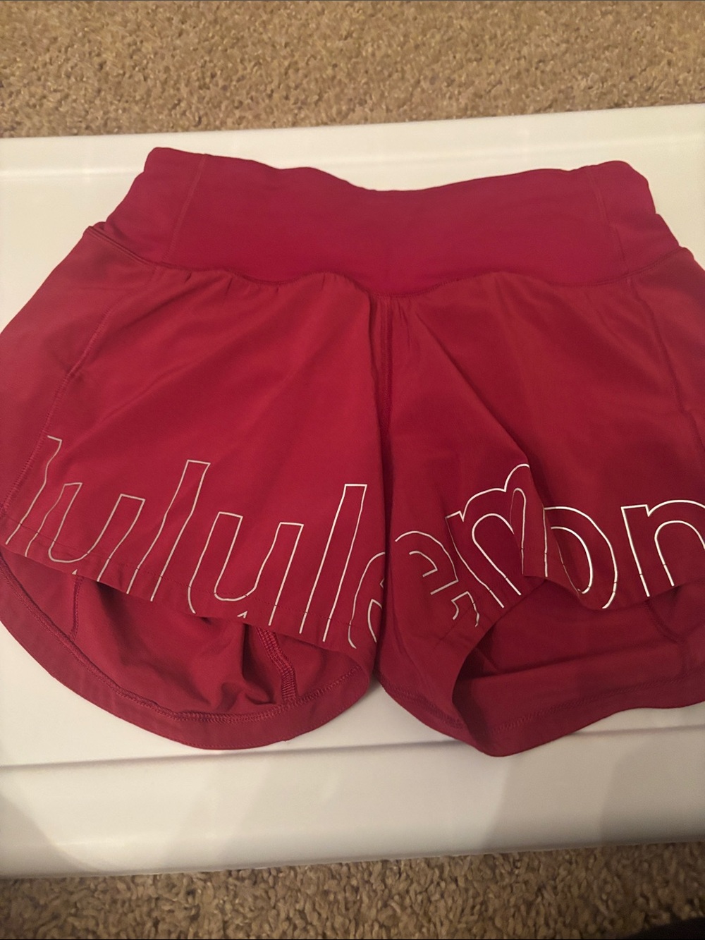 lululemon athletica Red Athletic Running Shorts